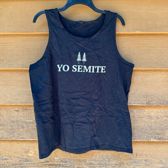 Yosemite National Park Funny Yo Semite Black Tank Top Size M - Picture 2 of 9